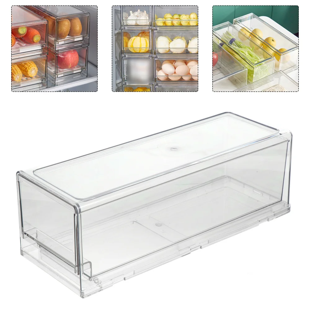 

1Pc Fridge Organizer Bin Refrigerator Storage Box Freezer Storage Bin Holder