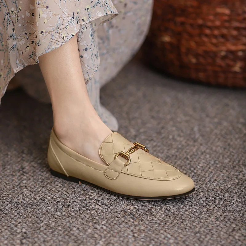 

Brand Casual Woman Shoes 2021 New Spring Genuine Leather Low Square Heel Pumps Black Apricot Dress Summer Autumn Shoes Pumps 42