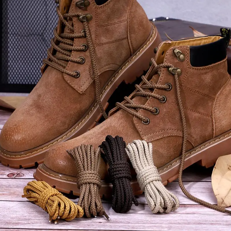 

Martin Boots Laces Round Shoelaces Rhubarb Boots Tooling Shoe Boots Leather Shoes Solid Lace 14 Color Length 80/100/120/160cm