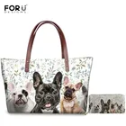 FORUDESIGNS новые модные женские сумки через плечо, милые Французские бульдоги с 3D принтом, вместительные сумки для женщин, дорожная сумка для хранения