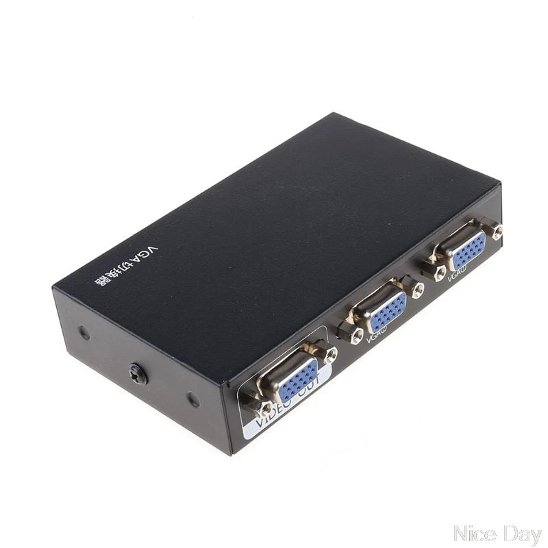 

2 Ports Switcher Splitter 2 Ways VGA Video Switch Adapter Converter Box for PC Monitor Accessories O17 19 Dropship