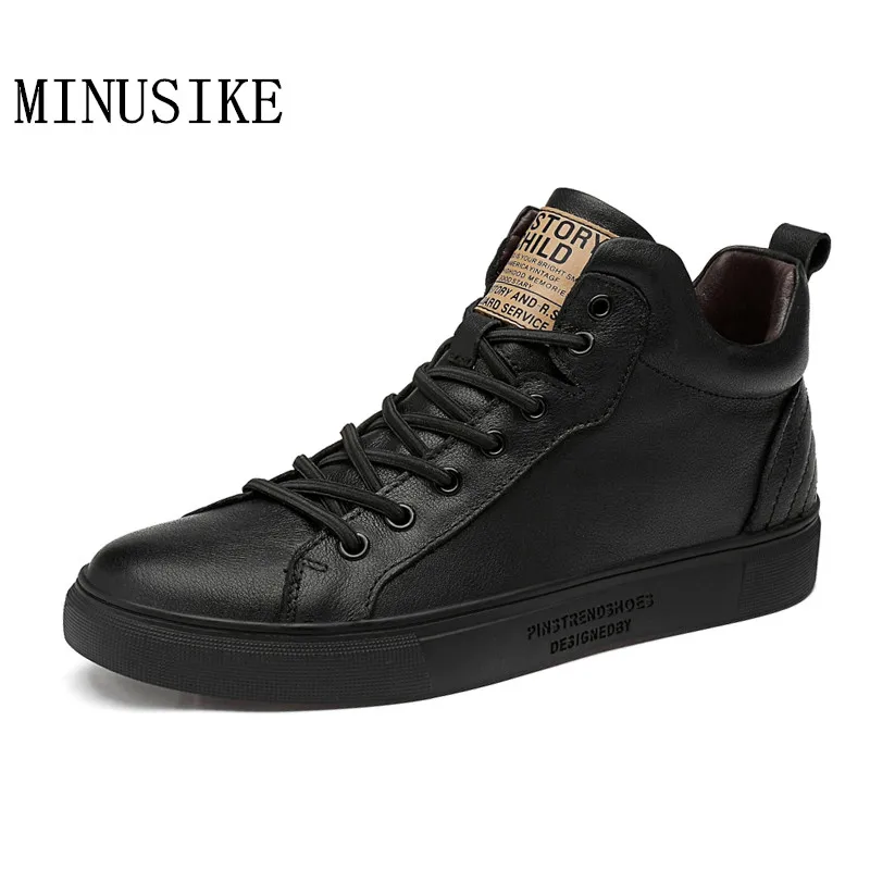 Мужские водонепроницаемые кроссовки из натуральной кожи с высоким