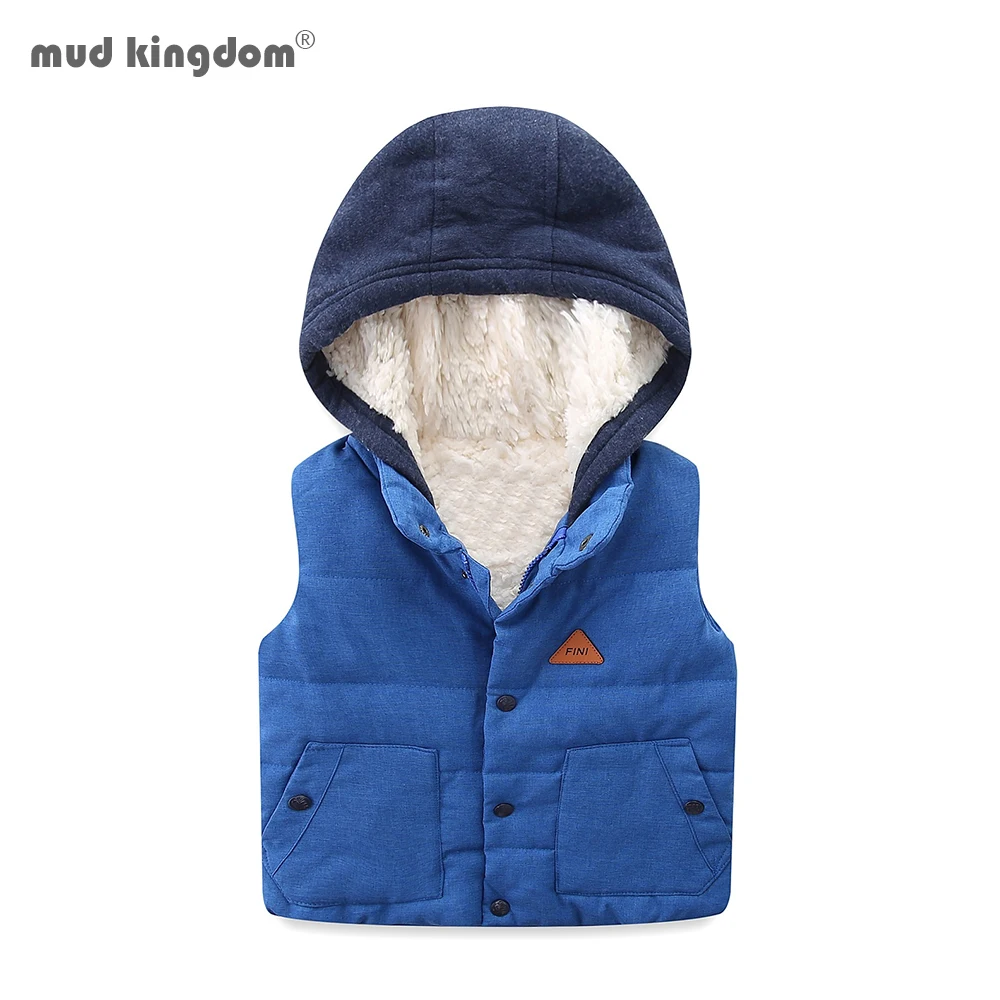 Mudkingdom/комплекты для маленьких мальчиков вязаный жилет с капюшоном Теплая