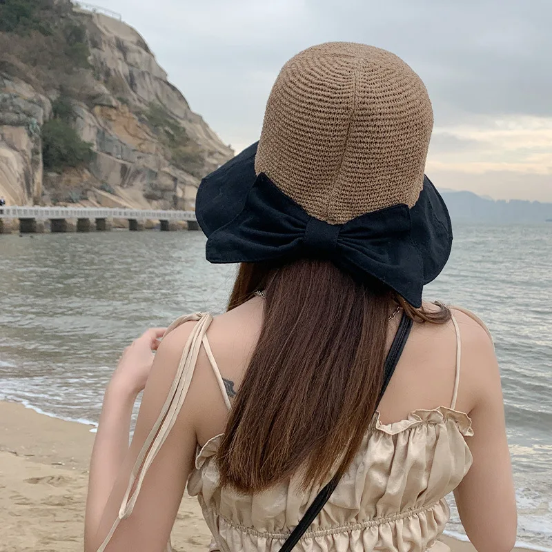

Fashion Fisherman Hat Big Brim Sun Hat Sunscreen Sun Hat Knitted Folding Beach Hat
