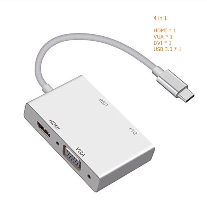 

Type-c To HDMI-compatible+vga+dvi Four-in-one Converter Usb3.1 HDMI-compatible Vga Dvi Line