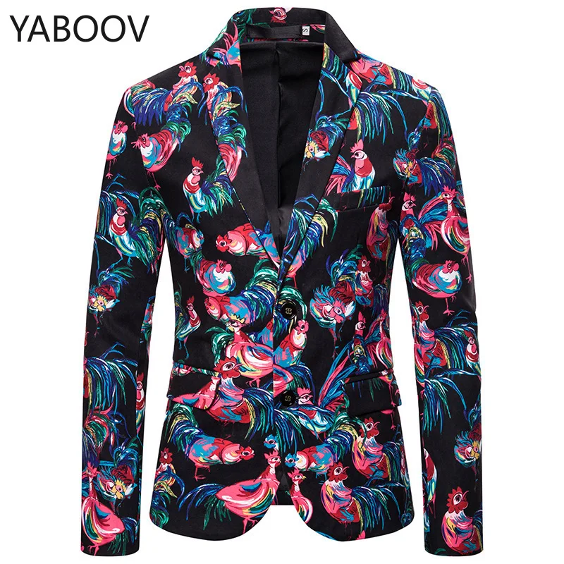 

Мужской Блейзер, мужские костюмы с 3D-принтом Шантильи, роскошный дизайн, повседневные мужские блейзеры с длинным рукавом