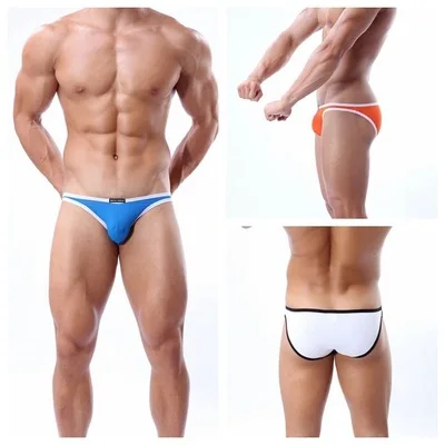 Трусы брифы мужские однотонные из нейлона с низкой талией 4 шт./лот |