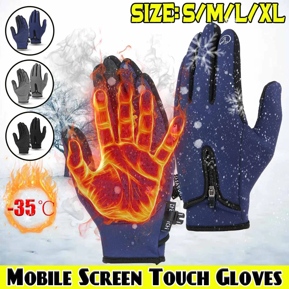 

Лыжные перчатки, водонепроницаемые флисовые термоперчатки, зимние мужские и женские перчатки для сноуборда