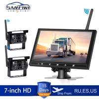 7 inch 12 24v wireless truck monitor in car screen with rear view camera car tv for bus rv trailer excavator reverse iamge