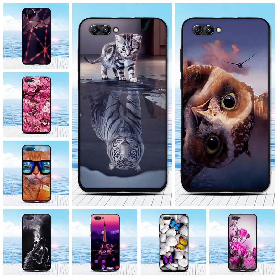Чехол для Huawei Honor V10 силиконовый чехол с цветочным рисунком мягкая задняя крышка
