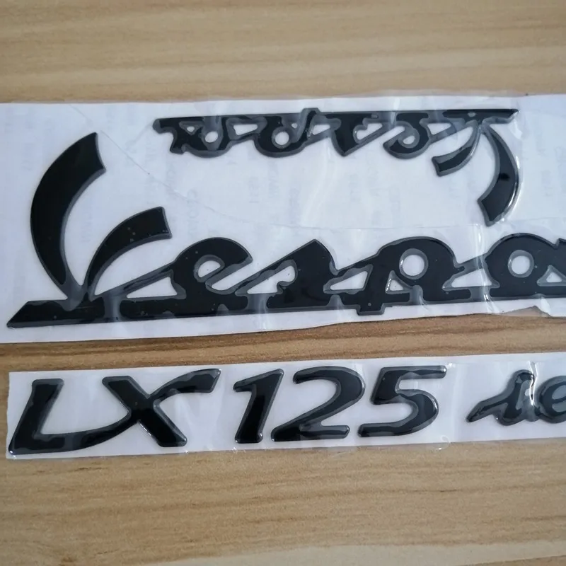 

3D Motorcycle Emblem Stickers Decal for PIAGGIO Vespa LX125 125 Ie LX LXV Super Sticker Black