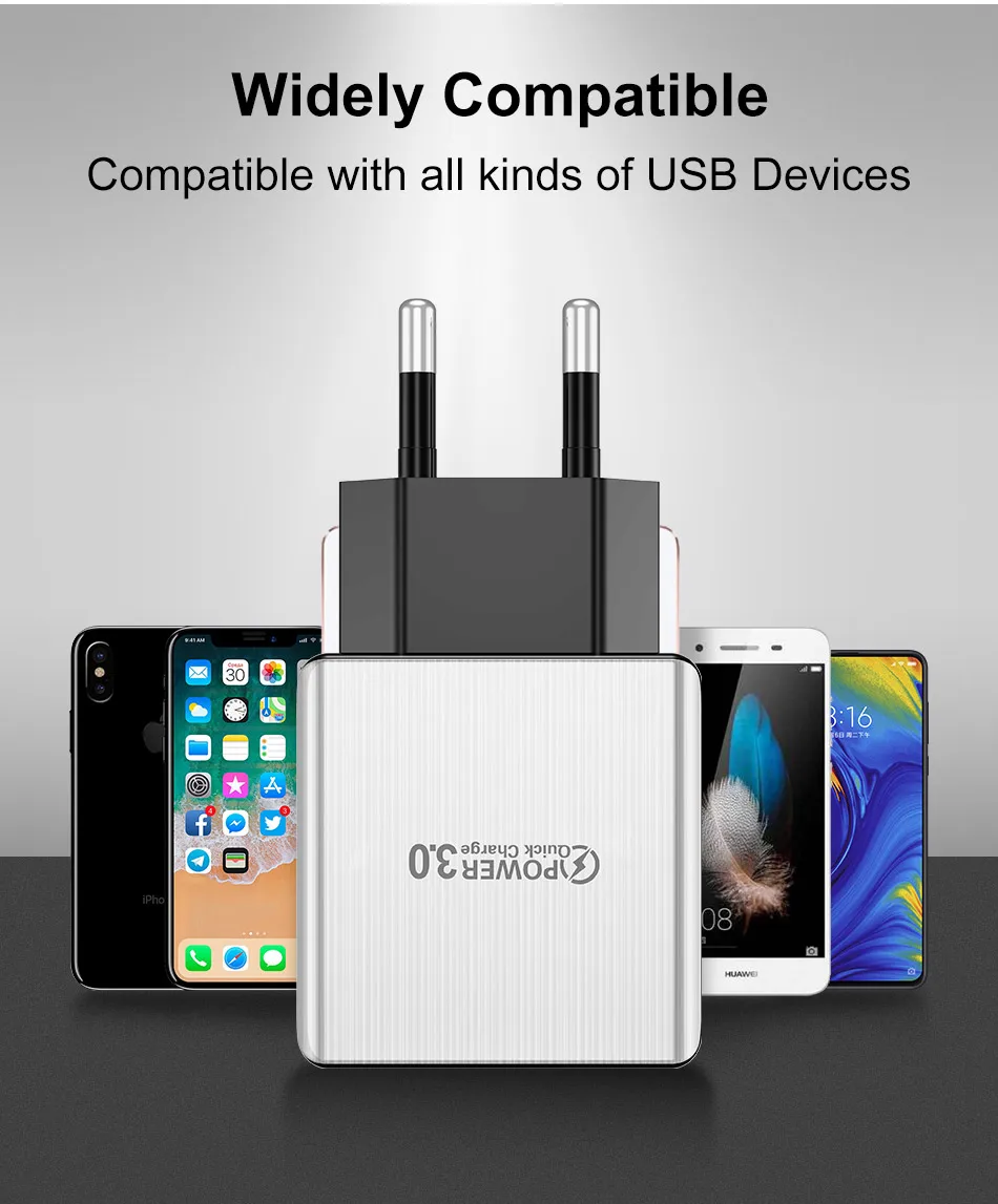 USLION mi ni USB настенное зарядное устройство QC 3,0 USB быстрое зарядное устройство для мобильного телефона для путешествий для iphone 7X8 6 6S samsung Xiaomi mi 8 huawei