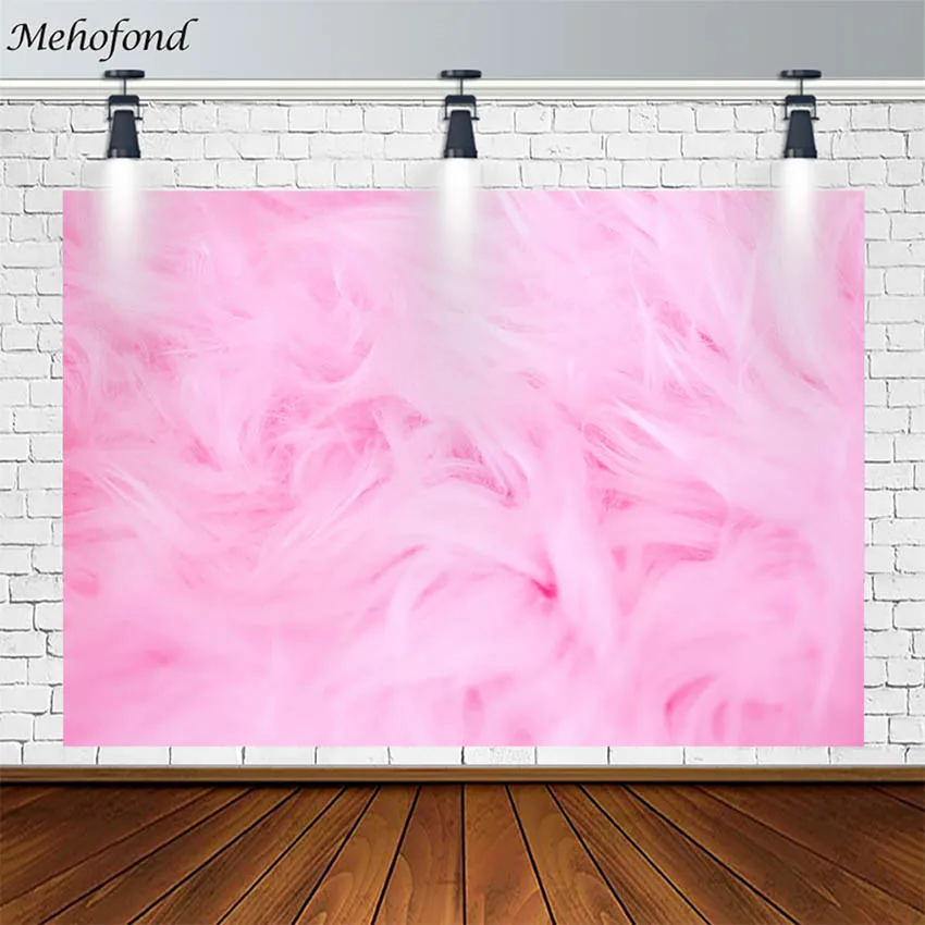 

Mehofond Pink Fluff Backdrop Barbie Powder Cosmetics Girl Nails Photography Background Photo Studio Props Photophone Decor Props