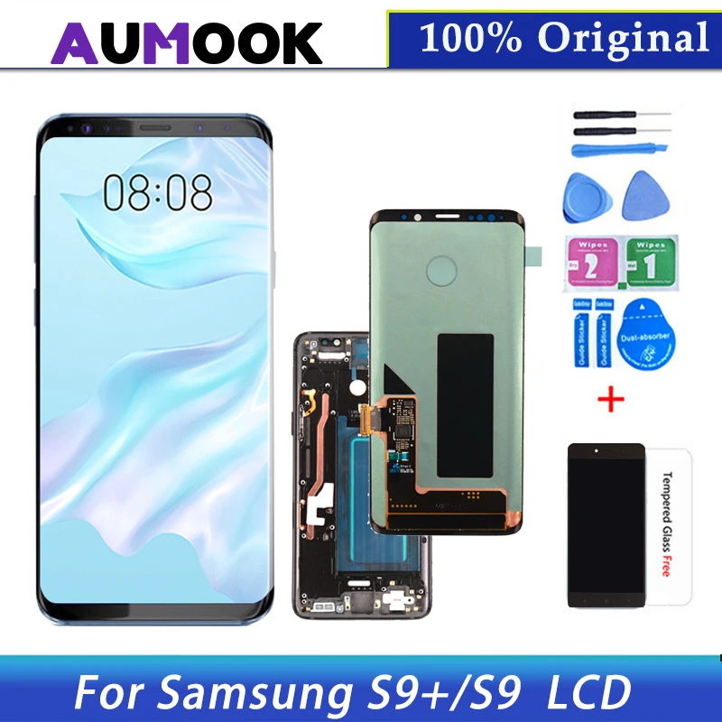 

100% Оригинальный Super AMOLED дисплей для SAMSUNG Galaxy S9 ЖК-дисплей сенсорный экран дигитайзер S9 Plus G960 G965 запасные части