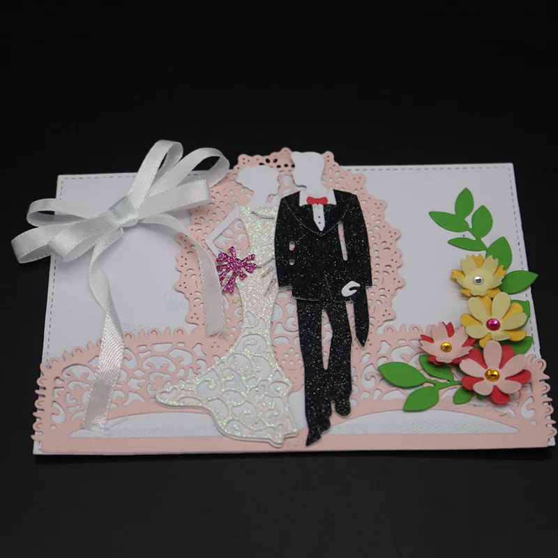 DIY украшения Металлические Свадебные серии режущие штампы свадьба сладкая пара