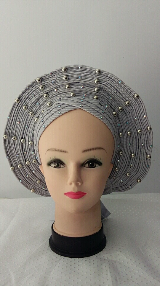 

tippet with headtie sky blue color African Already Make Sego Headtie Ladies Party Or Wedding Auto Gele 1 PC/bag