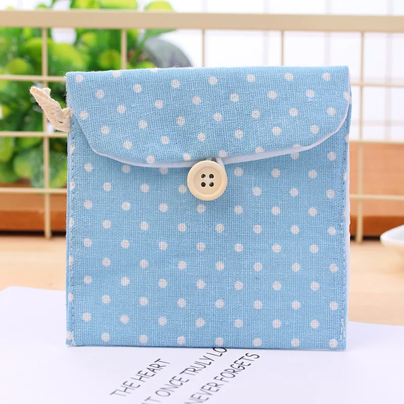 Blue Подгузник для девочек, гигиеническая салфетка, сумка для хранения, холст, гигиенические прокладки, посылка, сумки, портмоне, органайзер для ювелирных изделий, сумка для кредитных карт, чехол - Цвет: Blue
