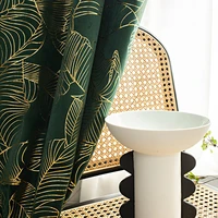 american green cotton and linen printing dutch bronzing small curtains semi blackout curtains for living dining room bedroom