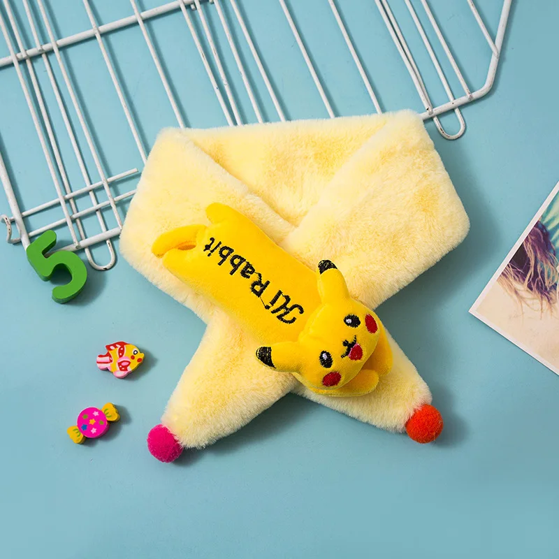 Детский Одноцветный шарф для малышей теплый с рисунком мальчиков и девочек милый