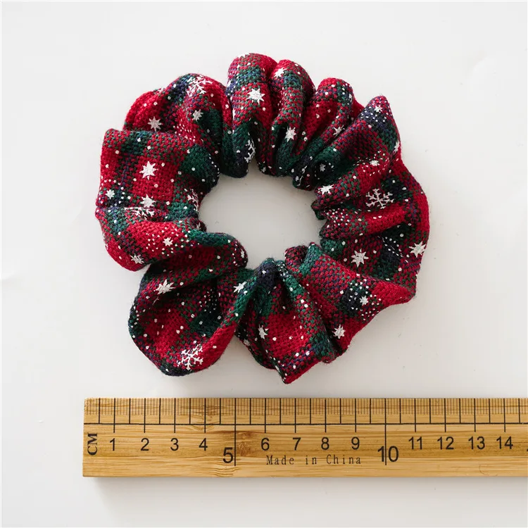 20 шт./лот, тканевые рождественские резинки для волос, бант, конский хвост, держатель, поплавок, эластичные резинки для волос на Рождество