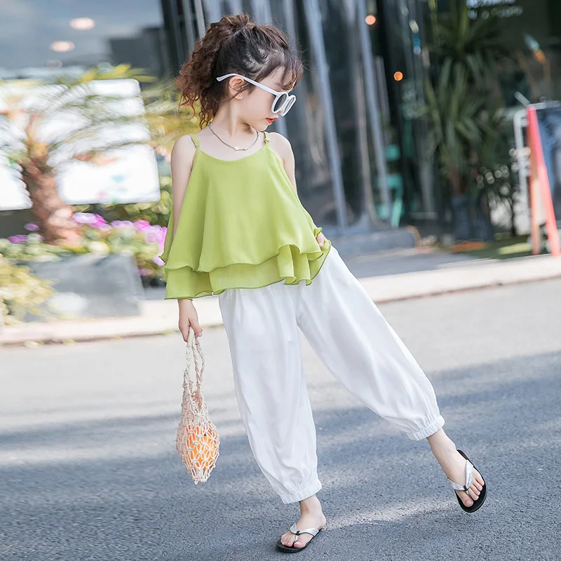 

Летний комплект одежды для девочек, детская одежда, милая Одежда для девочек-подростков, детская одежда, подарок, одежда для девочек, детска...