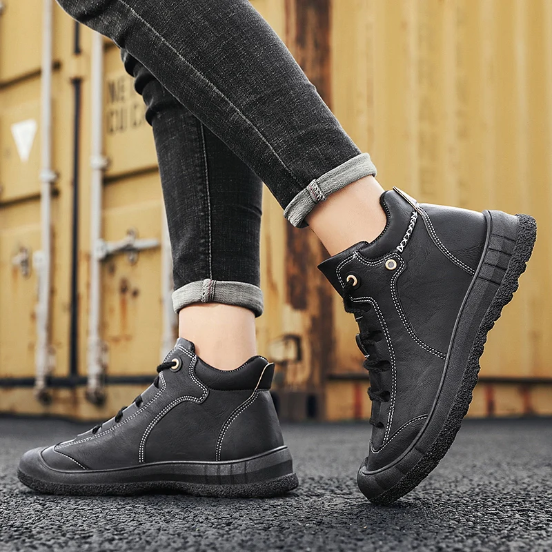 Модные мужские деловые туфли черные мягкие кожаные повседневные брендовые