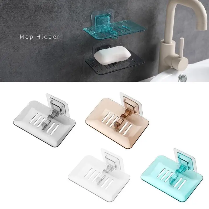 Безштапельная паста для ванной комнаты, одно слоёное мыло, коробка на присоске, подставка для хранения, мыльница со стоком, простой модный органайзер для ванной комнаты