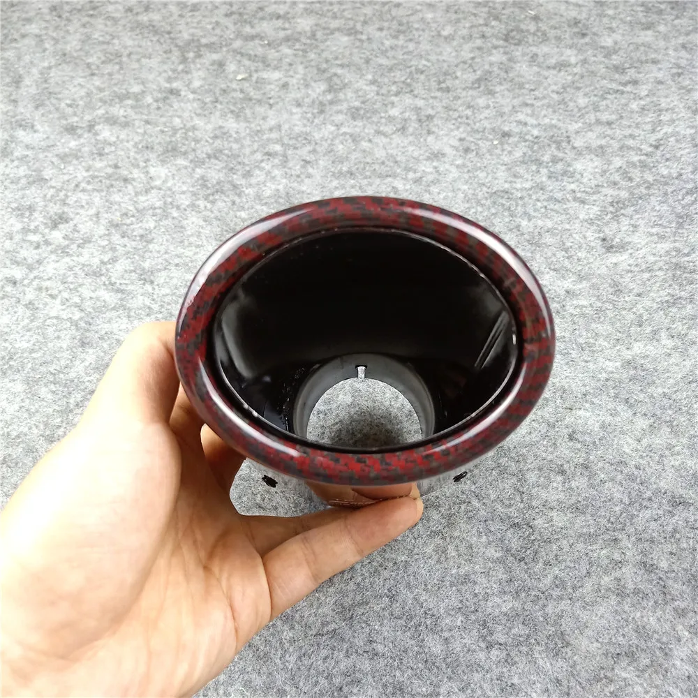 1 шт. глянцевый красный УГЛЕРОДНЫЙ глушитель овальной формы для стайлинга