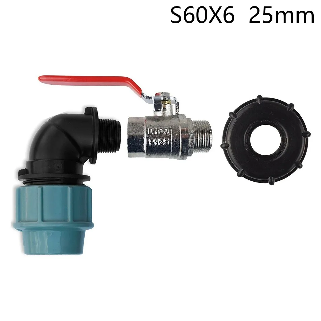 

25mm IBC Tank Adapter Accessory Elbow Connector Elements Parts Storage Tanks Tools Water Tank Adapter Durable IBC Tank Fittings