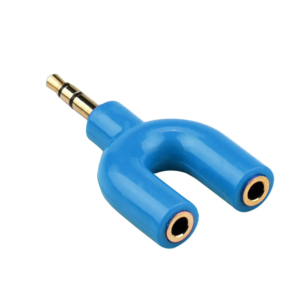 CARPRIE 3.5 mm Stereo Audio Y-Splitter 2 Female to 1 Male Cable Adapter for Mobile phone Earphone PC Laptop Computer - Цвет: BU