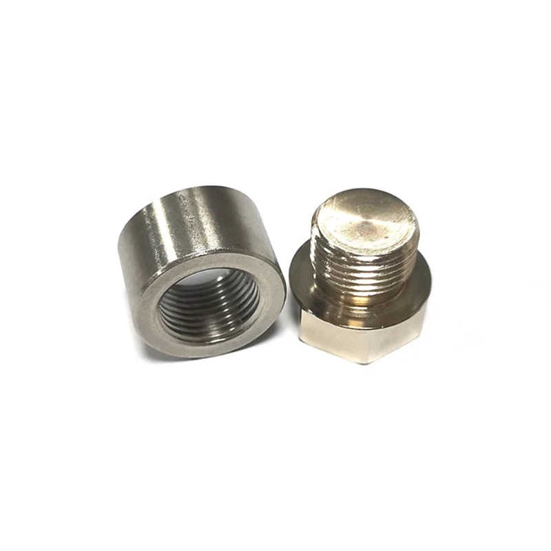 

28TB M18X1.5 O2 Oxygen Sensor Bung Stepped Style Mounting Wideband Solder Bung and Plugs Nut Stepped Fittings Weld Bung