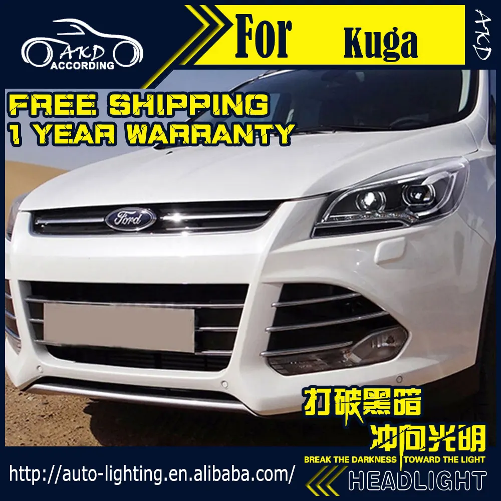 AKD автостайлинг фары для Ford Kuga Escape 2014-2016 светодиодный ные DRL H7 D2H Hid опция