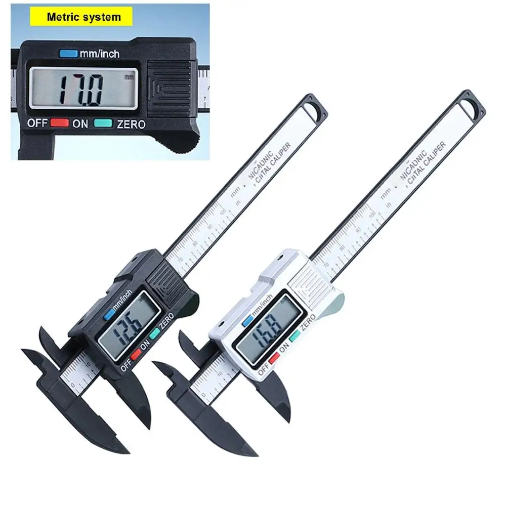 Цифровой штангенциркуль из углеродного волокна с ЖК-дисплеем 100 мм | Инструменты