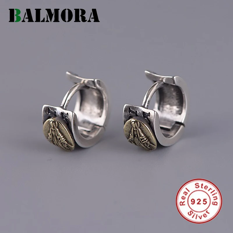 Женские и мужские серьги-гвоздики BALMORA винтажные серьги из 100% настоящего серебра