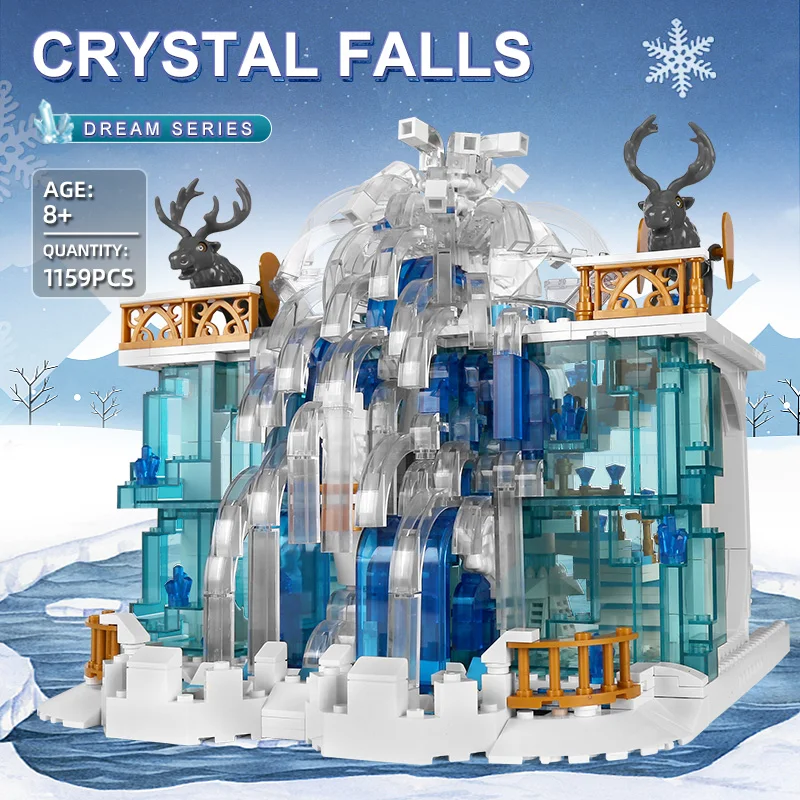 

MOULD KING 11009 Streetview The MOC Crystal Falls Model Assembly Building Blocks Bricks Educational Toys Birthday Gifts