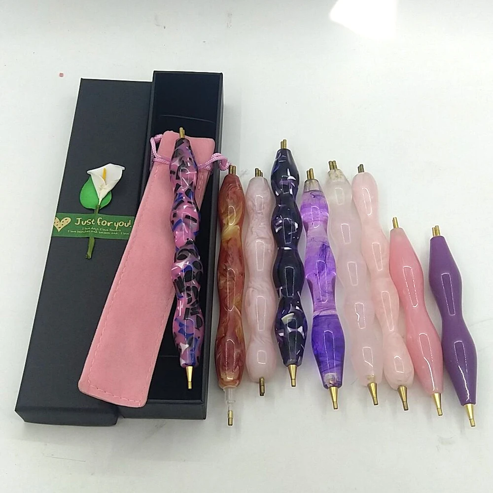 New Brand customize Drill Pen for Diamond Painting tools Embroidery Accessories Point Mosaic Tool Hand Carved Resin Pens