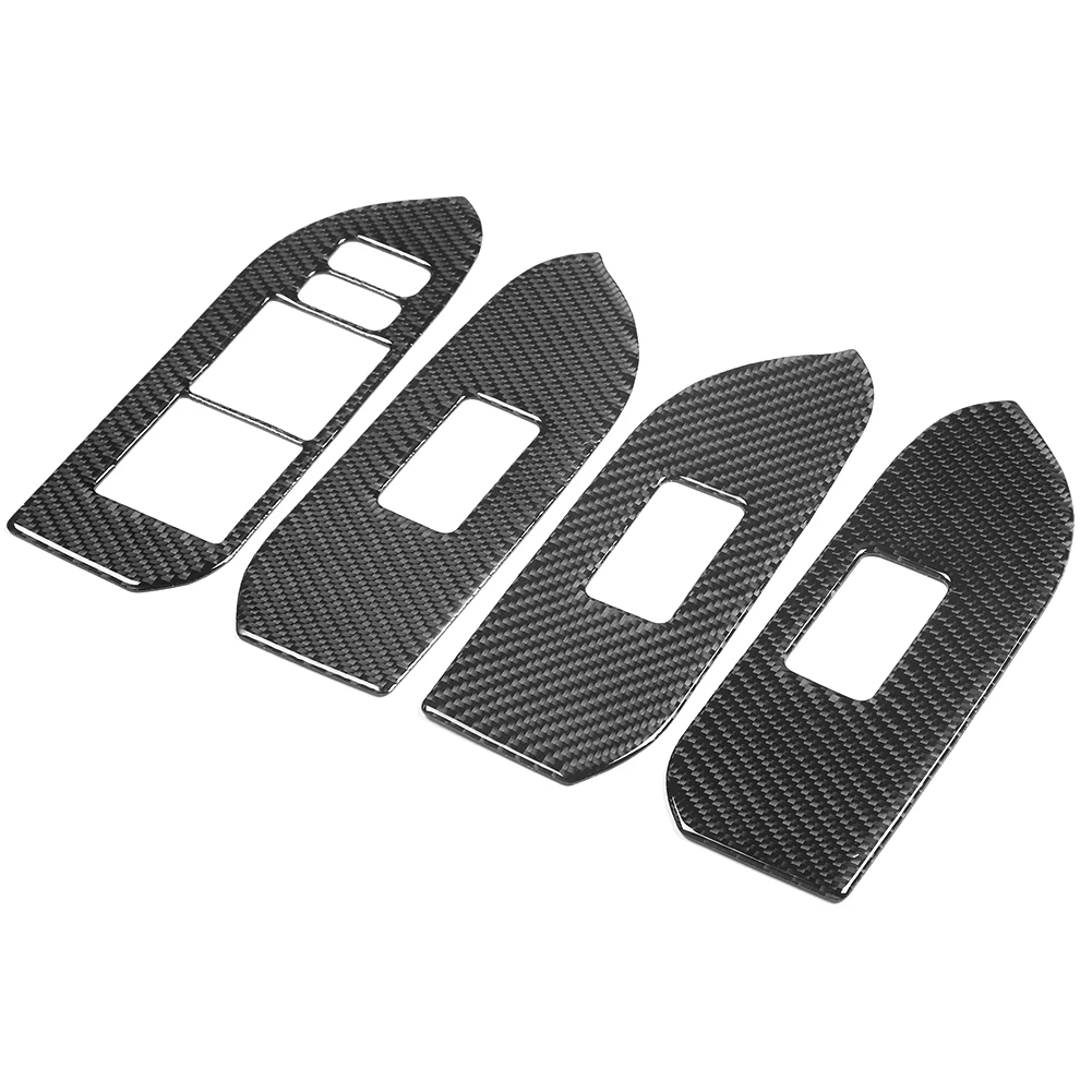 

4 шт., декоративная крышка переключателя стеклоподъемника из углеродного волокна для Toyota Land Cruiser Prado 2010-2018