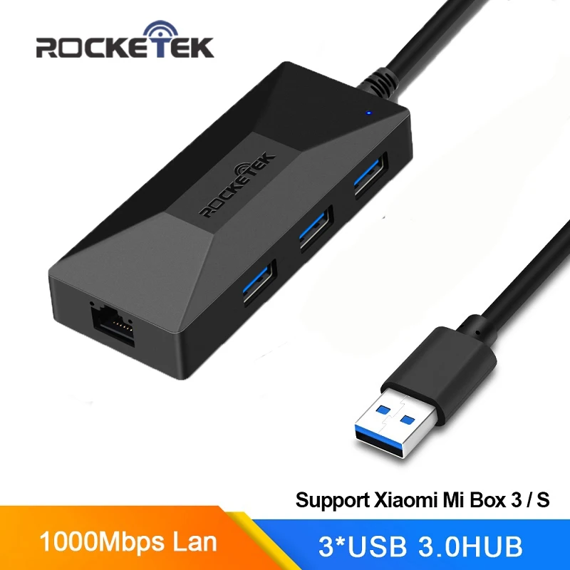USB концентратор Rocketek 1000 Мбит/с 3 0 Rj45 Lan|USB-хабы| |