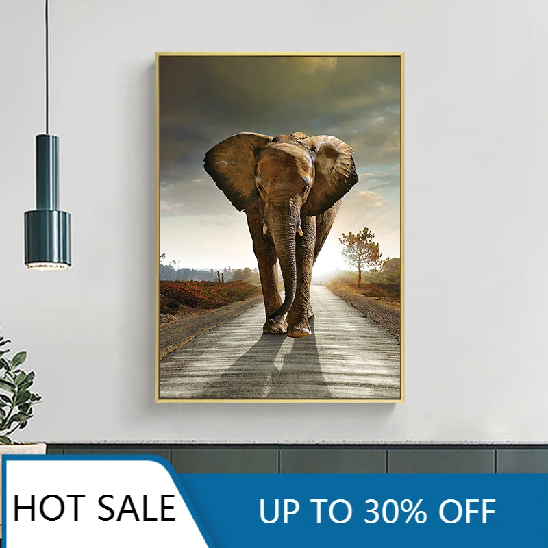 Животные слон настенная Картина на холсте плакаты принты сафари детская комната