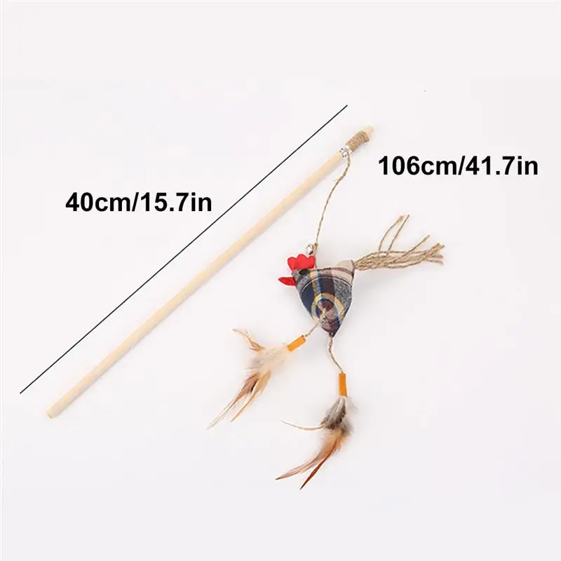

1PC Teaser Feather Toys Kitten Funny Colorful Rod Cat Wand Toys Plastic Pet Cat Toys Interactive Stick Pet Cat Supplies