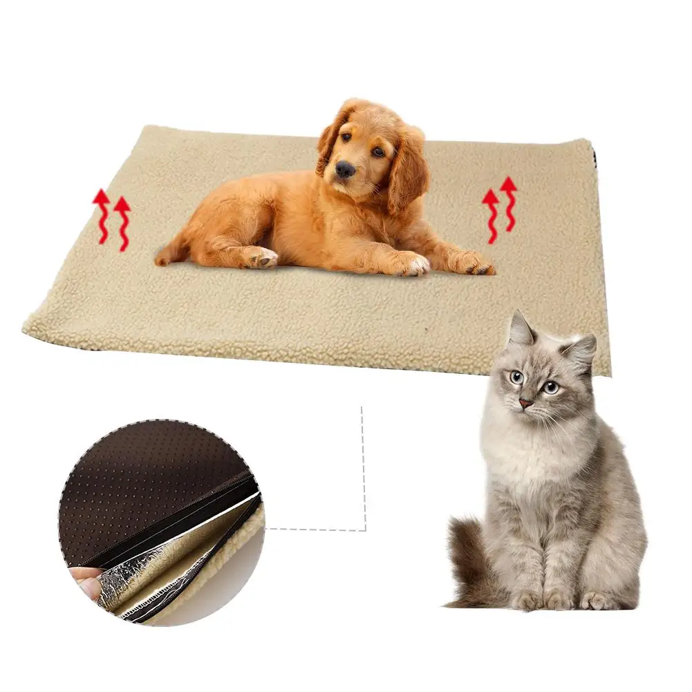 

Self Heating Pet Bed Mat Super Soft Fleece Comfortable Mat Pet-Washable Bed Heated Blanket For Cats Dogs