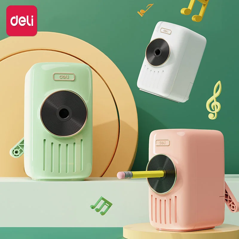 

Deli Fashion Retro Hand-cranked Music Pencil Sharpener Portable Multifunctional Pencil Sharpener For Students And Children