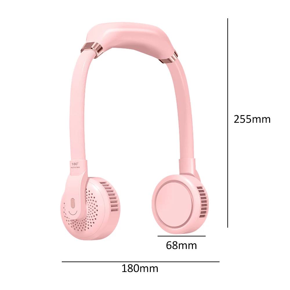 

Leafless Neck Fan USB Charging Outdoor Sports Neck Fan 360 Degrees + 180 Degrees Rotatable Dual Fan 4000 MAh Long Endurance