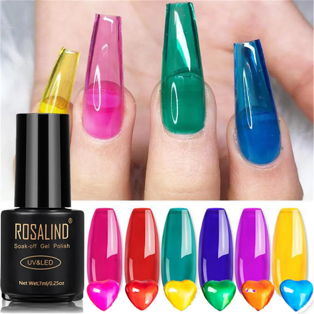 7 мл прозрачный желе УФ гель для ногтей! Полупостоянная Стекло Карамельный цвет