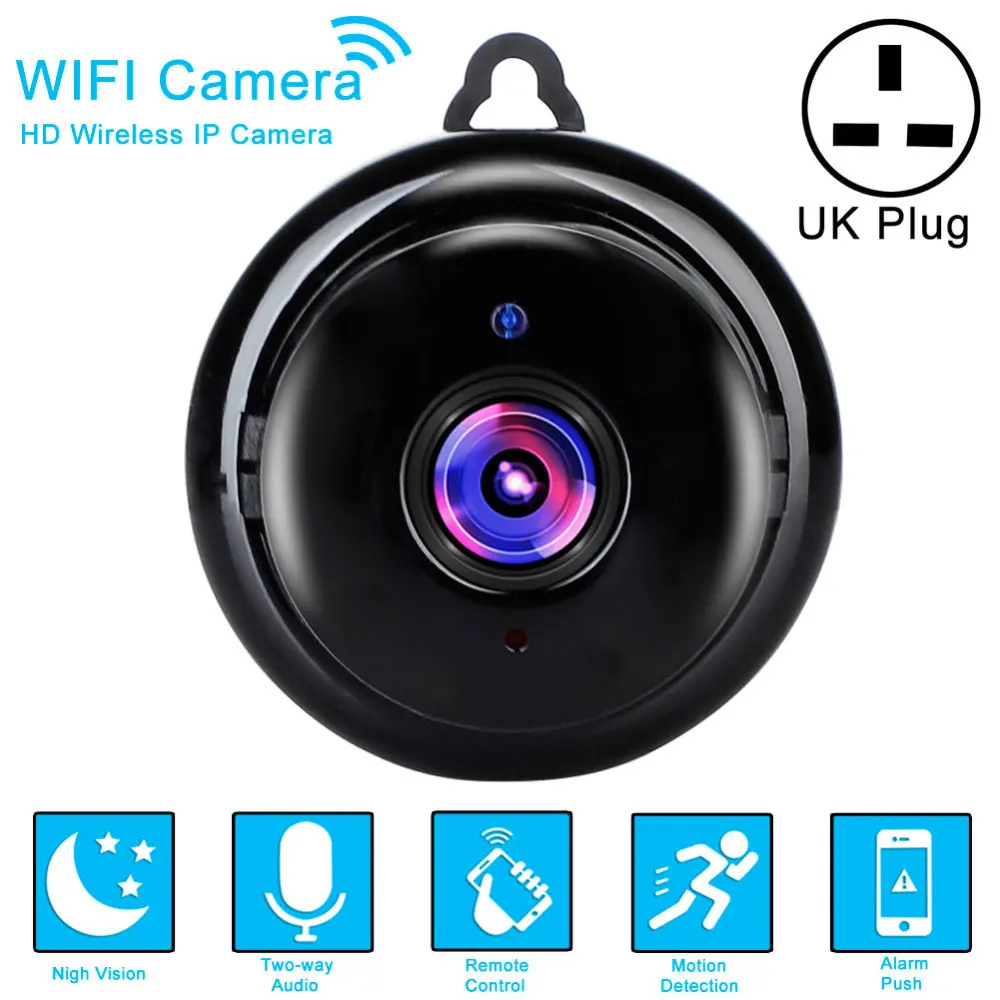 UK PLUG 1080P беспроводная WiFi камера видеонаблюдения, IP камера для помещений и улицы, HD DV камера для безопасности, ночная камера для дома, охранная Камера для наблюдения, Wi-Fi, детский монитор, камера - Цвет: UK PLUG
