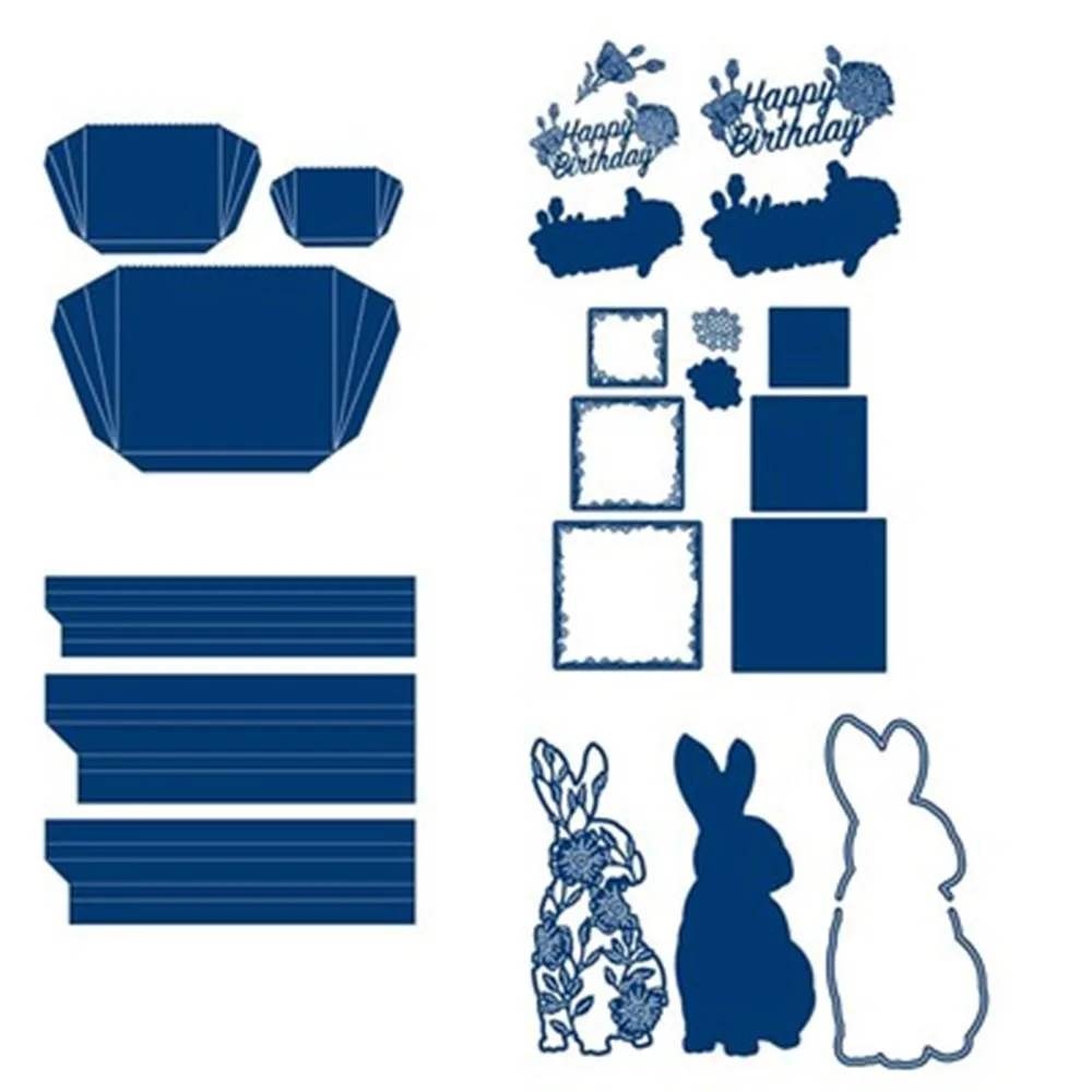 

Cute little rabbit photo album frame cutting knife mold embossing knife mold cutting dies scrapbooking