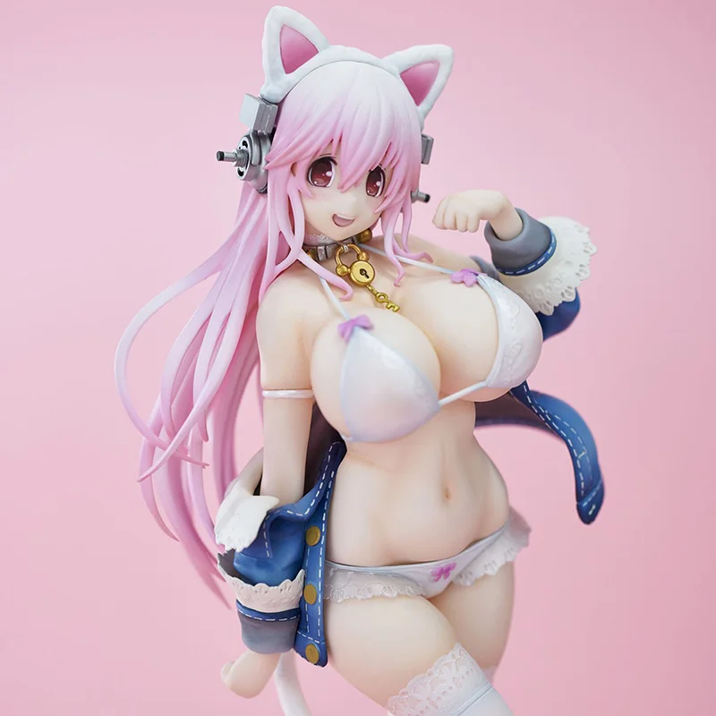 Anime Super Sonic Sonico White Cat Ver. PVC Action Figure Sexy Model Toys Collection Doll Gift | Игрушки и хобби