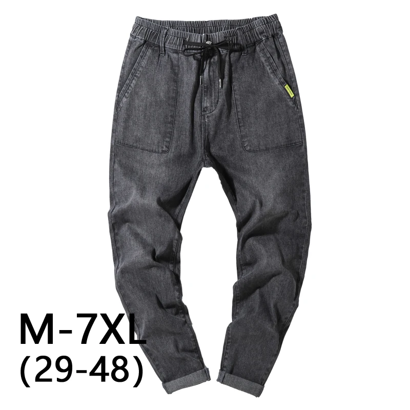 

Джинсы мужские, из M-7XL хлопка, тонкие, свободные, дышащие, большого размера