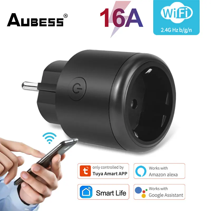 

EU Smart Socket WIFi Smart Plug With Tuya Smart Life Power Timer Voice Control 16A Surge protector Work For Alexa Google Home