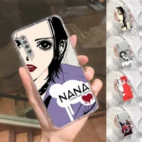 amine nana phone case for iphone 13 12 11 mini pro xr xs max 7 8 plus x matte transparent gray back cover
